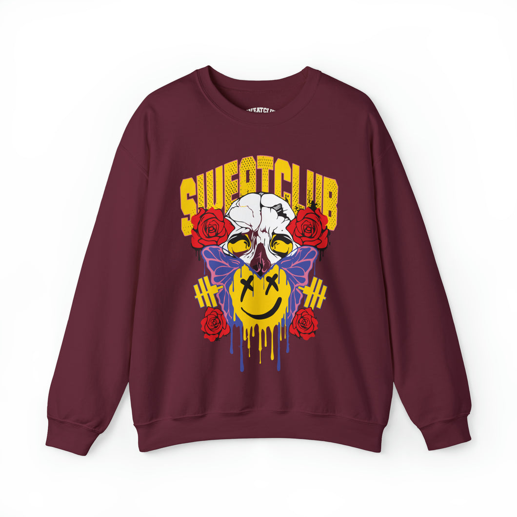 Butterfly Skull Sweat Club Unisex Heavy Blend™ Crewneck Sweatshirt